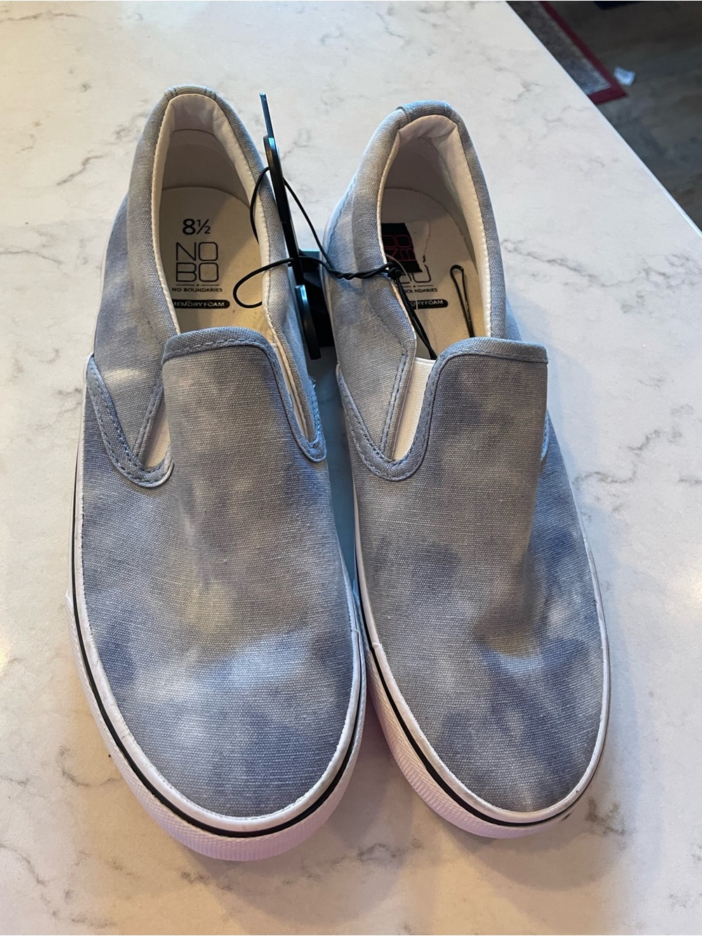 No Boundaries Men's Light Blue Slip-On Canvas Loafers Item # 11775
